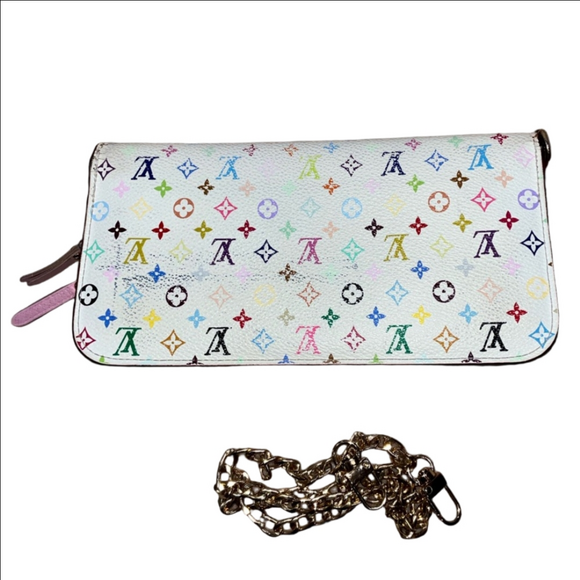 Louis Vuitton White Monogram Multicolor Litchi Insolite Wallet. - Picture 3 of 17